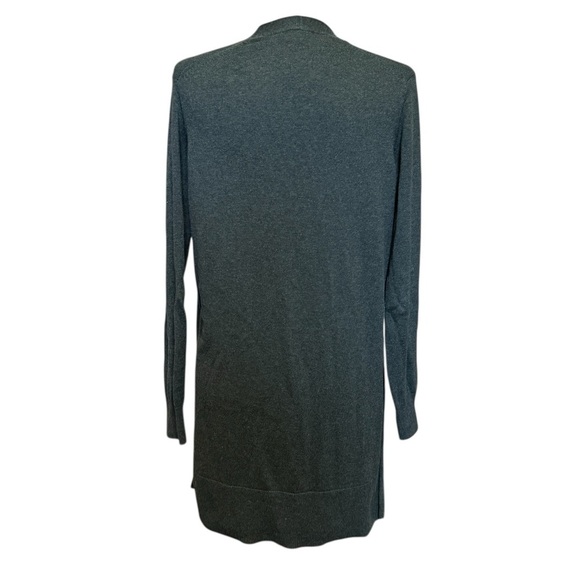 GAP Open Front Longline Textured Olive Green Cardigan Size M #1902 - Picture 3 of 6